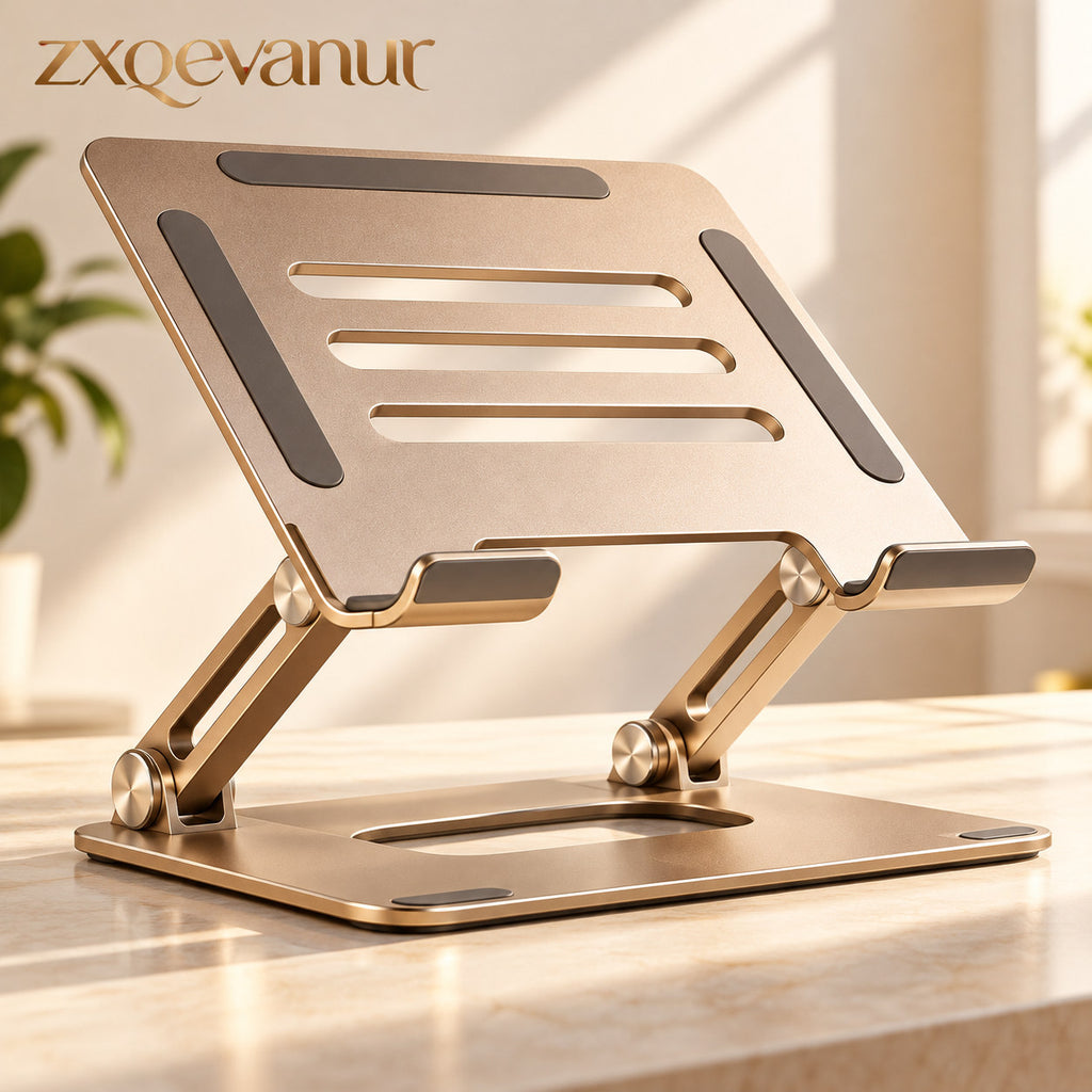 zxqevanur™ Foldable Champagne Gold Laptop Stand main product image