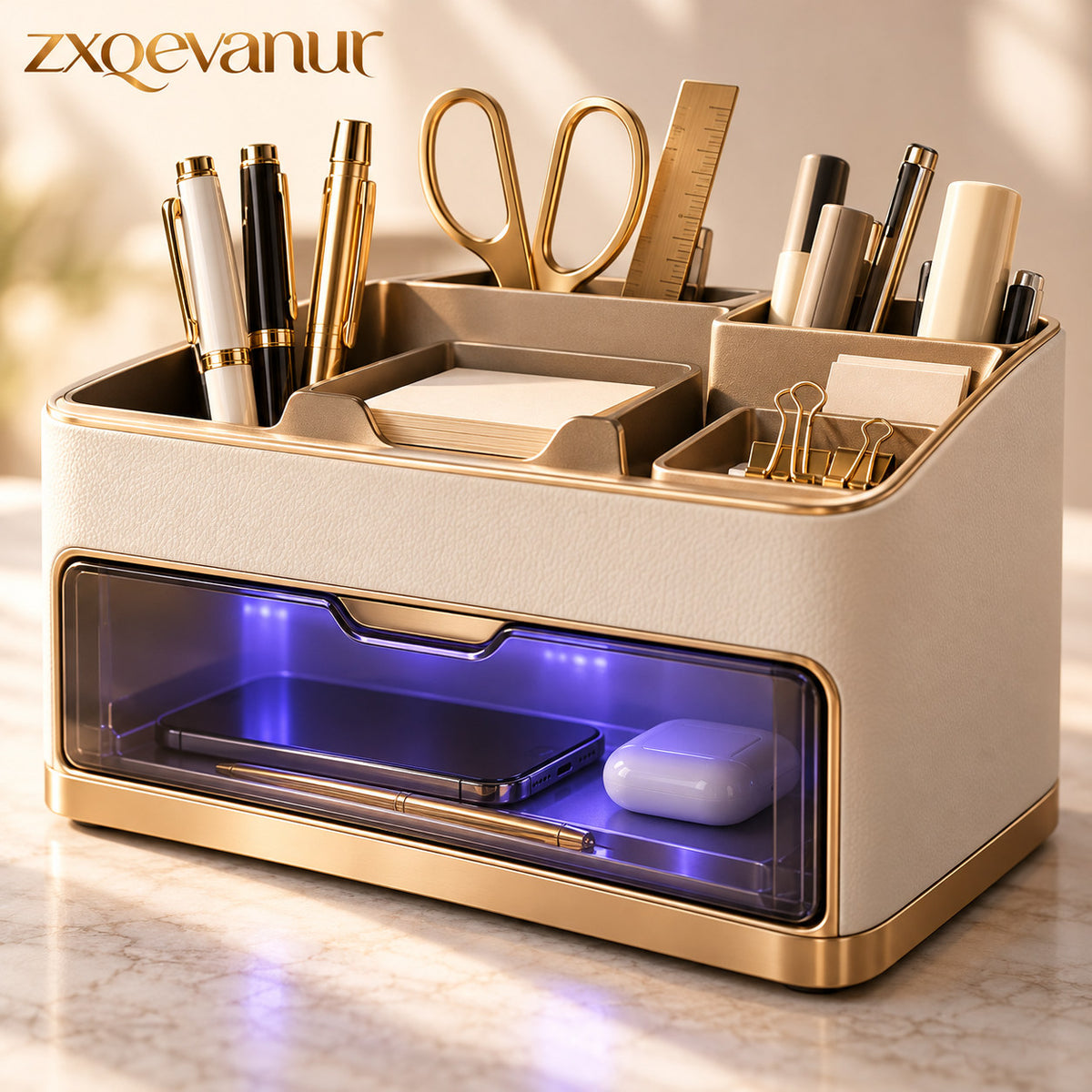 zxqevanur™ Illuminated Desktop Storage Station main product image